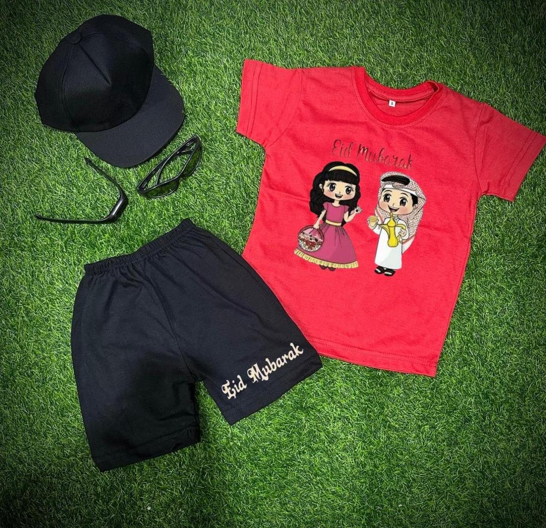2pcs Boy's Girl's cotton jersey printed tracksuit
