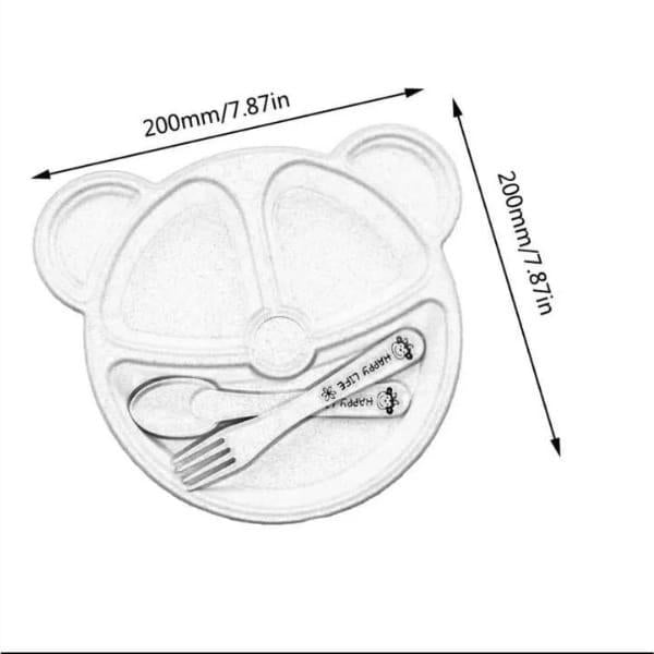 5 Pcs Bear Shaped Plates Set With 5 Spoon Or Forks