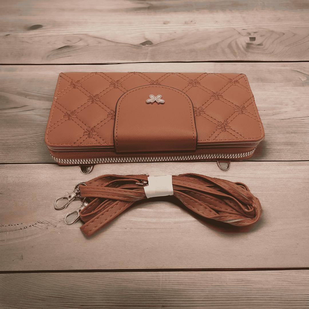 Woman's pu leather embroidered clutch