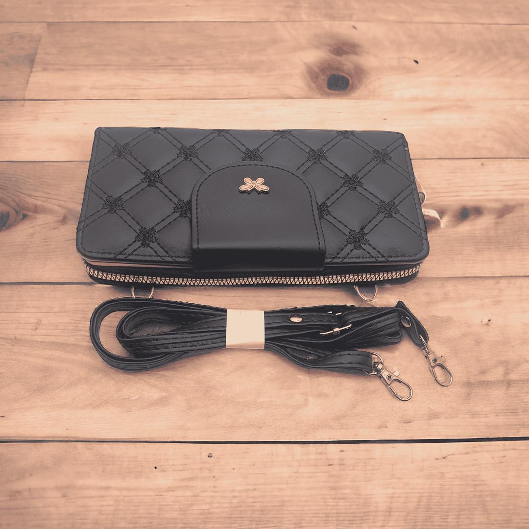 Woman's pu leather embroidered clutch