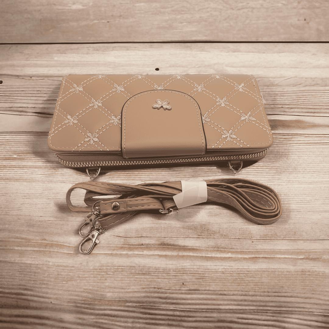 Woman's pu leather embroidered clutch