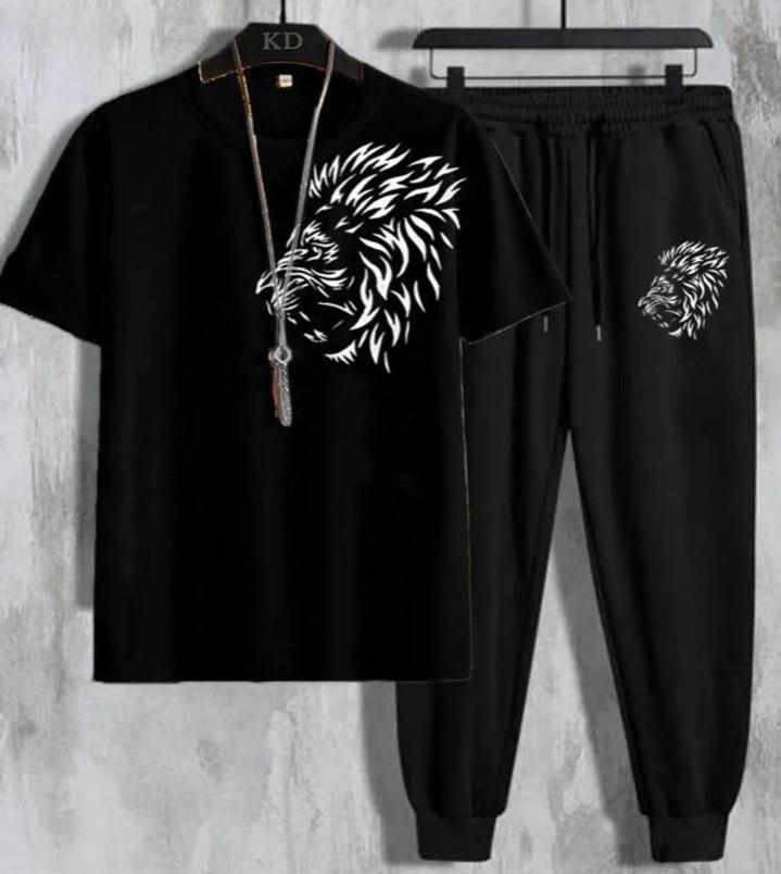 Men's Black Printed Jersey Track Suit - Ultimate Comfort and Style