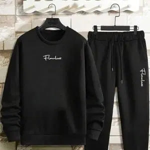 2 Pcs Unisex Dri Fit Printed Sweatshirt Track Suit