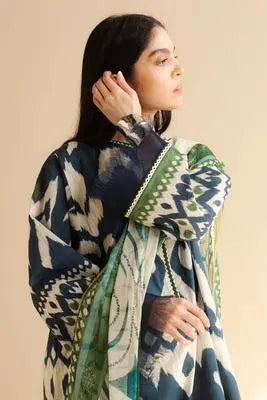 3 Pcs Women's Unstitched Printed Suit