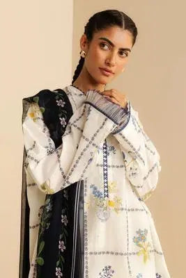 3 Pcs Women's Unstitched Printed Suit