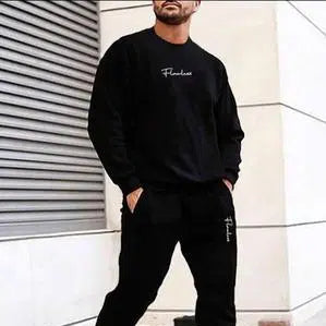 2 Pcs Unisex Dri Fit Printed Sweatshirt Track Suit